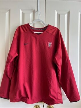 Men’s Nike Red Stanford Pullover V Neck Windbreaker